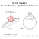 Rosec Jewels-IGI Certified Round Lab Grown Pink Diamond 2 Carat Engagement Ring for Women