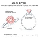 Rosec Jewels-3 Carat Lab Grown Pink Diamond Solitaire Engagement Ring with IGI Certificate