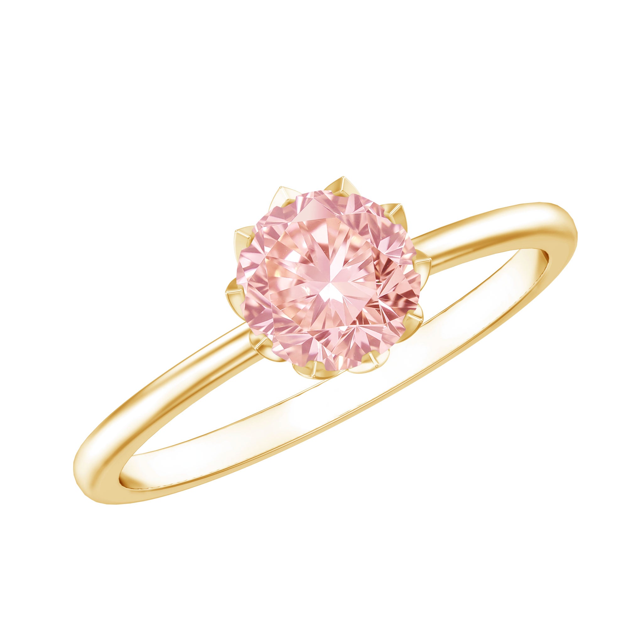 Rosec Jewels-Lotus Basket Set 1 Carat Lab Created Pink Diamond Solitaire Ring with IGI Certificate