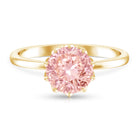 Rosec Jewels-Lotus Basket Set 2 Carat Engagement Ring with IGI Certified Lab Grown Pink Diamond