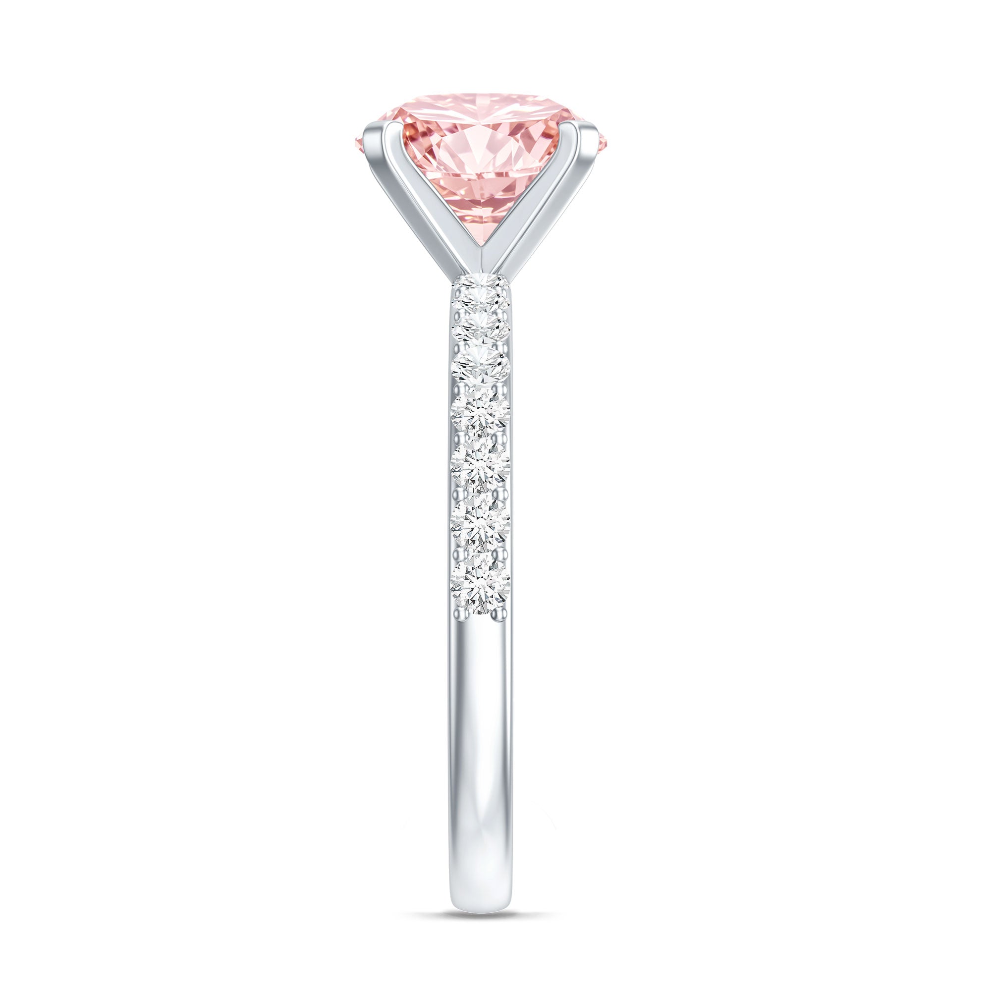 Rosec Jewels-IGI Certified 2 Carat Lab Grown Pink and White Diamond Engagement Ring for Her