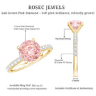 Rosec Jewels-IGI Certified 2 Carat Lab Grown Pink and White Diamond Engagement Ring for Her
