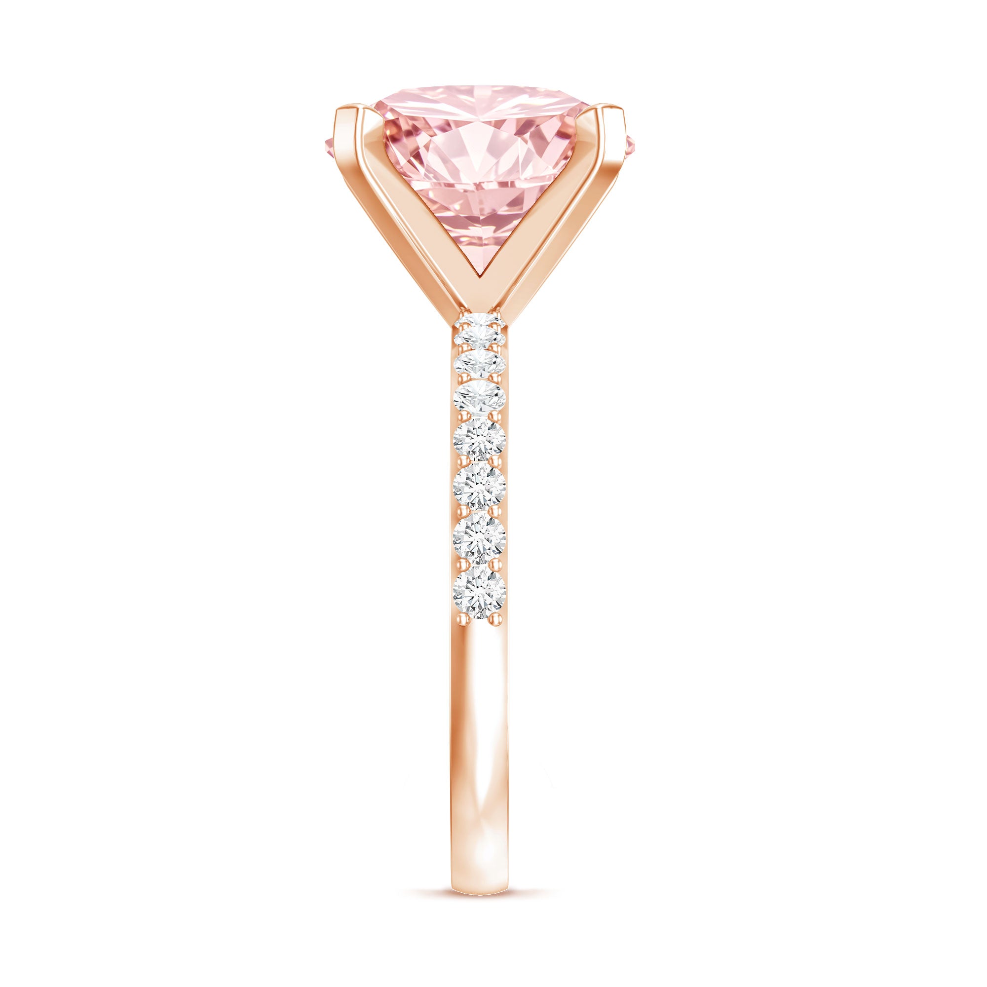 Rosec Jewels-IGI Certified 4 Carat Huge Lab Grown Pink Diamond Solitaire Engagement Ring