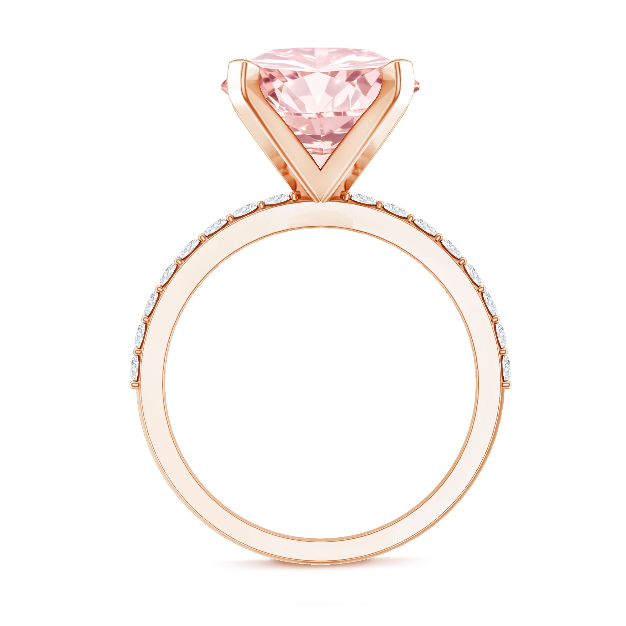 Rosec Jewels-5 Carat IGI Certified Lab Created Pink Diamond Statement Ring with Side Stones