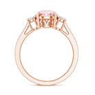 Rosec Jewels-2 Carat Lab Grown Pink Diamond Three Stone Engagement Ring with IGI Certificate
