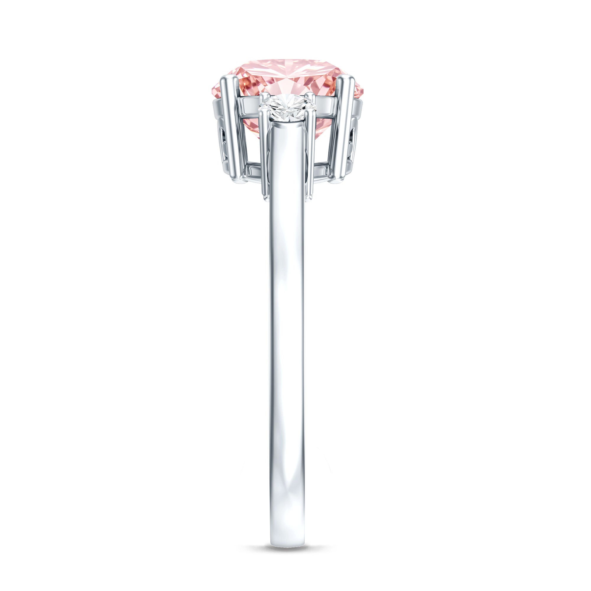 Rosec Jewels-2 Carat Lab Grown Pink Diamond Three Stone Engagement Ring with IGI Certificate