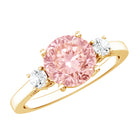 Rosec Jewels-2 Carat Lab Grown Pink Diamond Three Stone Engagement Ring with IGI Certificate
