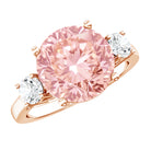 Rosec Jewels-IGI Certified Lab Created Pink and White Diamond Three Stone Engagement Ring 5 Carat
