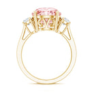 Rosec Jewels-IGI Certified Lab Created Pink and White Diamond Three Stone Engagement Ring 5 Carat