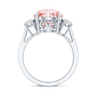 Rosec Jewels-IGI Certified 4 Carat Round Lab Created Pink and White Diamond Trilogy Engagement Ring