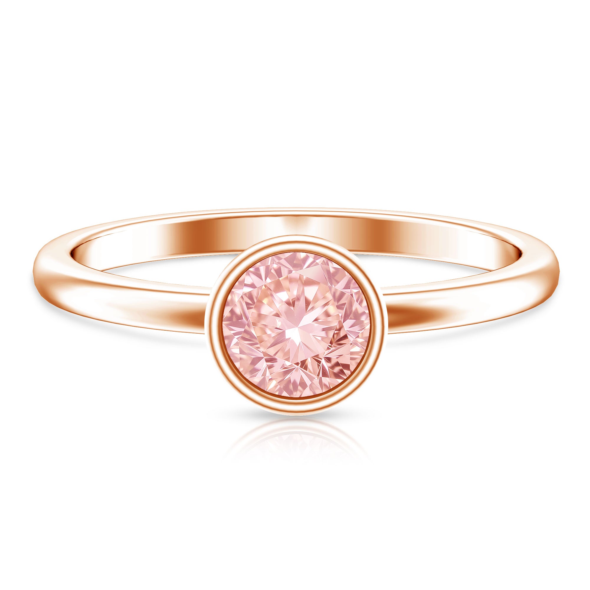 Rosec Jewels-1 Carat Round Lab Grown Pink Diamond Solitaire Engagement Ring IGI Certified