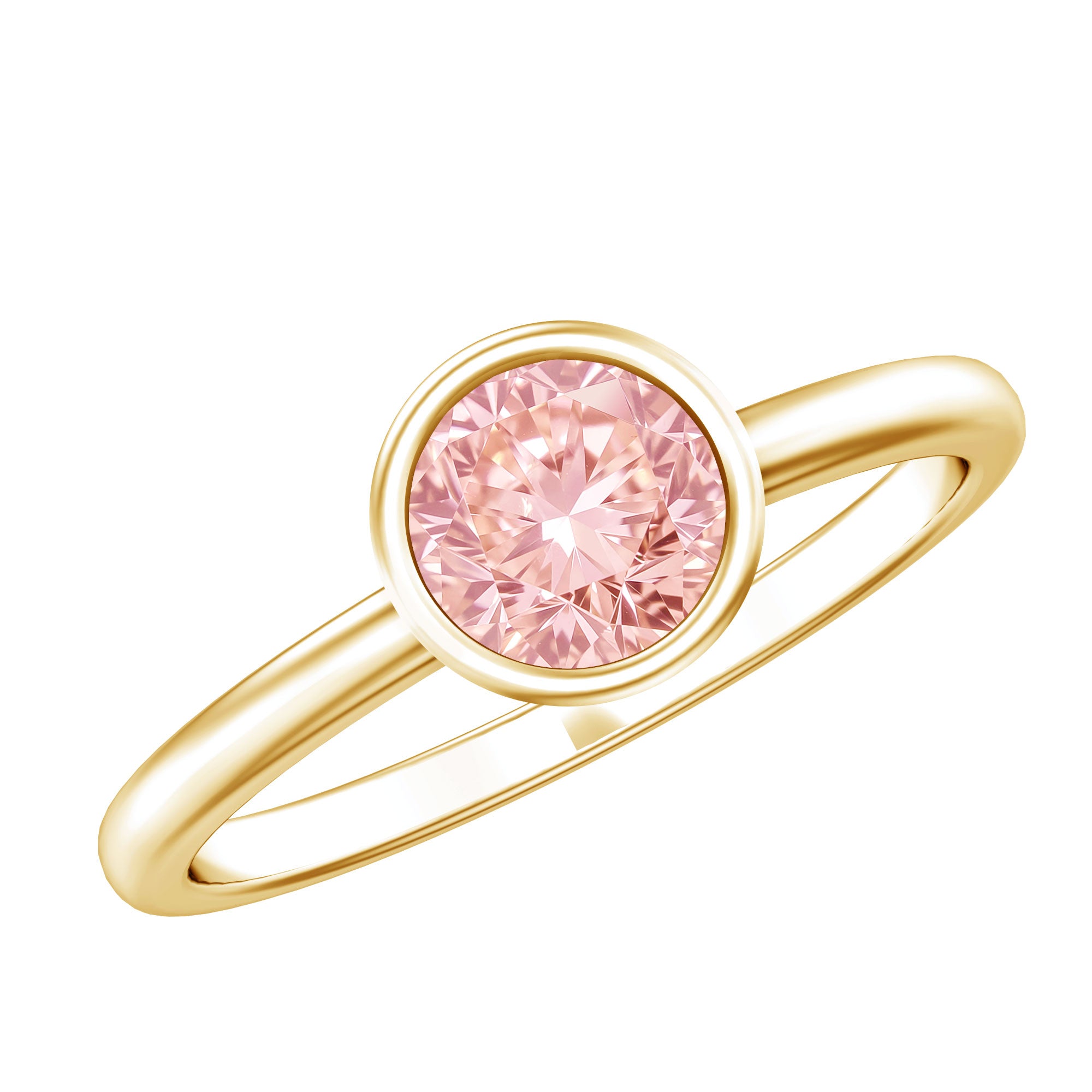 Rosec Jewels-1 Carat Round Lab Grown Pink Diamond Solitaire Engagement Ring IGI Certified
