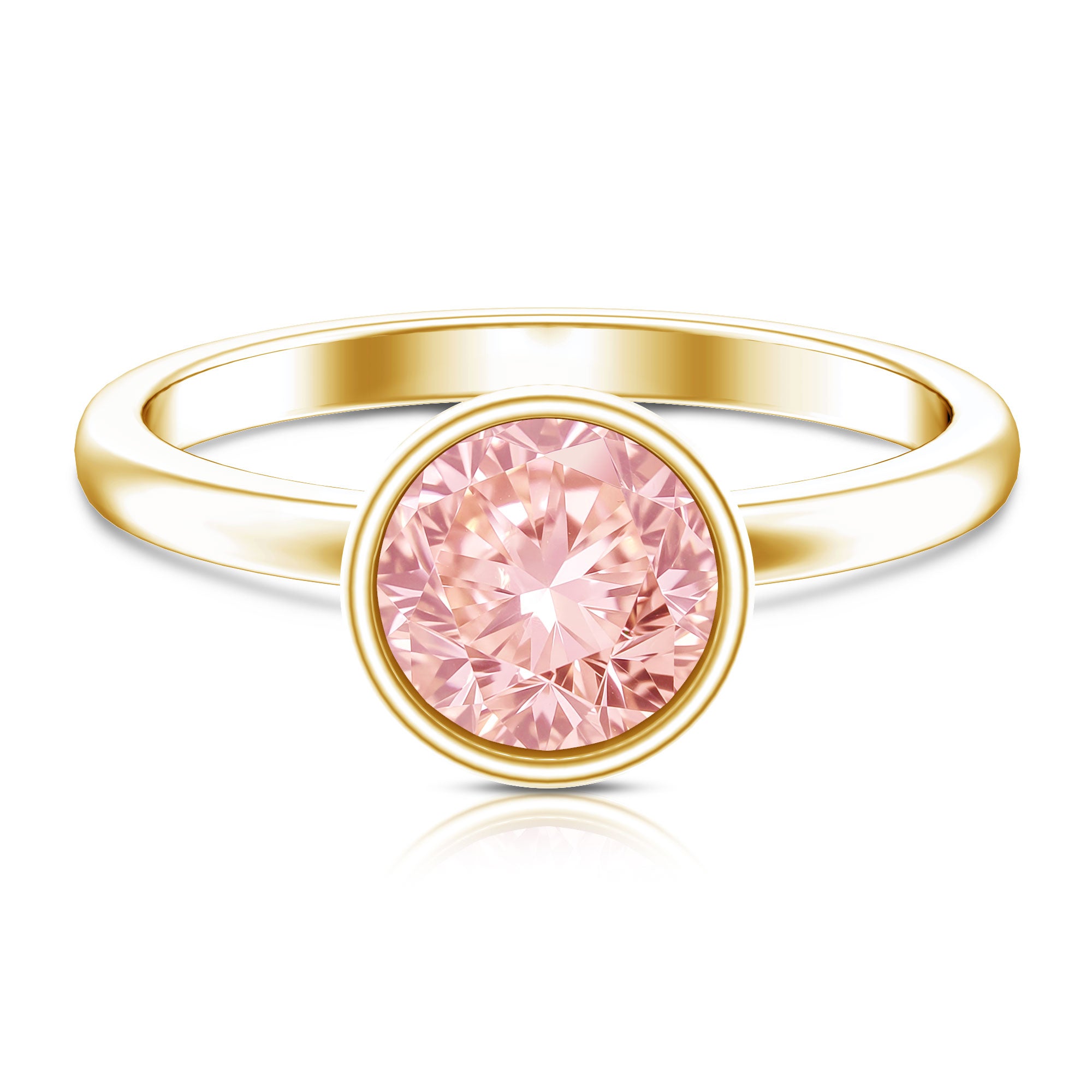 Rosec Jewels-Solitaire 2 Carat Round Lab Grown Pink Diamond Engagement Ring IGI Certified