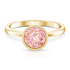 IGI Certified Lab Grown Pink Diamond 3 Carat Round Engagement Ring in Bezel Setting Fancy Pink - VS1 - Rosec Jewels