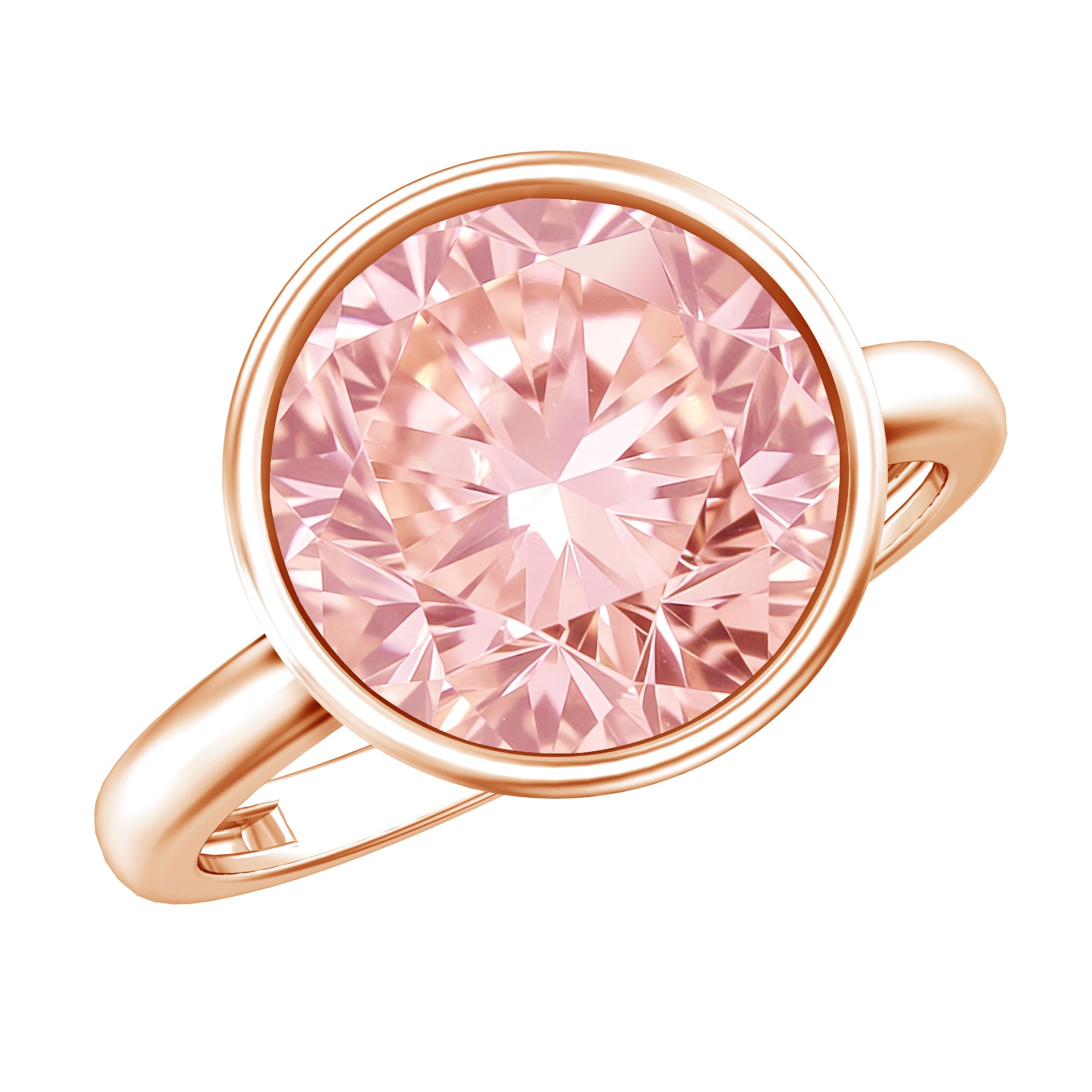 Rosec Jewels-Solitaire Lab Grown Pink Diamond 4 Carat Round Engagement Ring IGI Certified