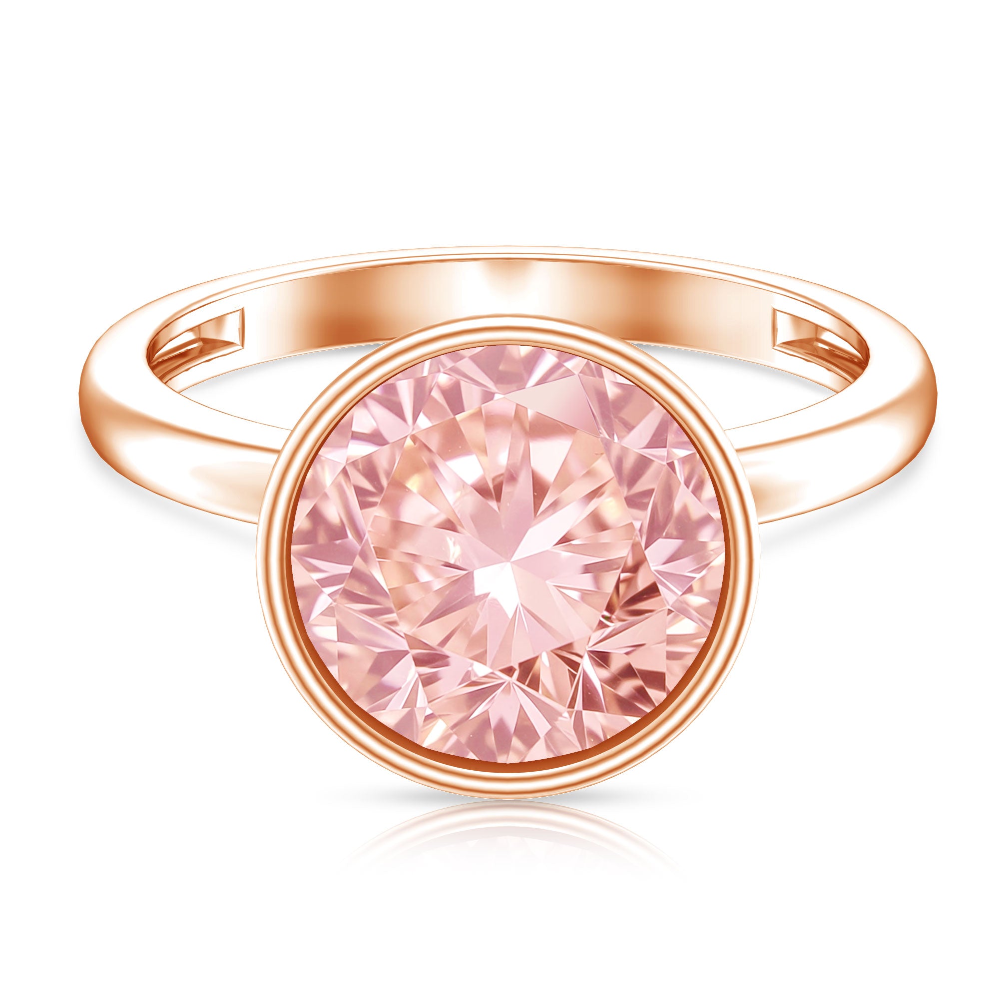 Rosec Jewels-Solitaire Lab Grown Pink Diamond 4 Carat Round Engagement Ring IGI Certified