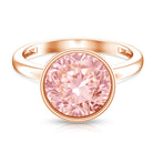 Rosec Jewels-Large 5 Carat Lab Grown Pink Diamond Bezel Engagement Ring with IGI Certificate