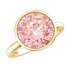 Rosec Jewels-Large 5 Carat Lab Grown Pink Diamond Bezel Engagement Ring with IGI Certificate
