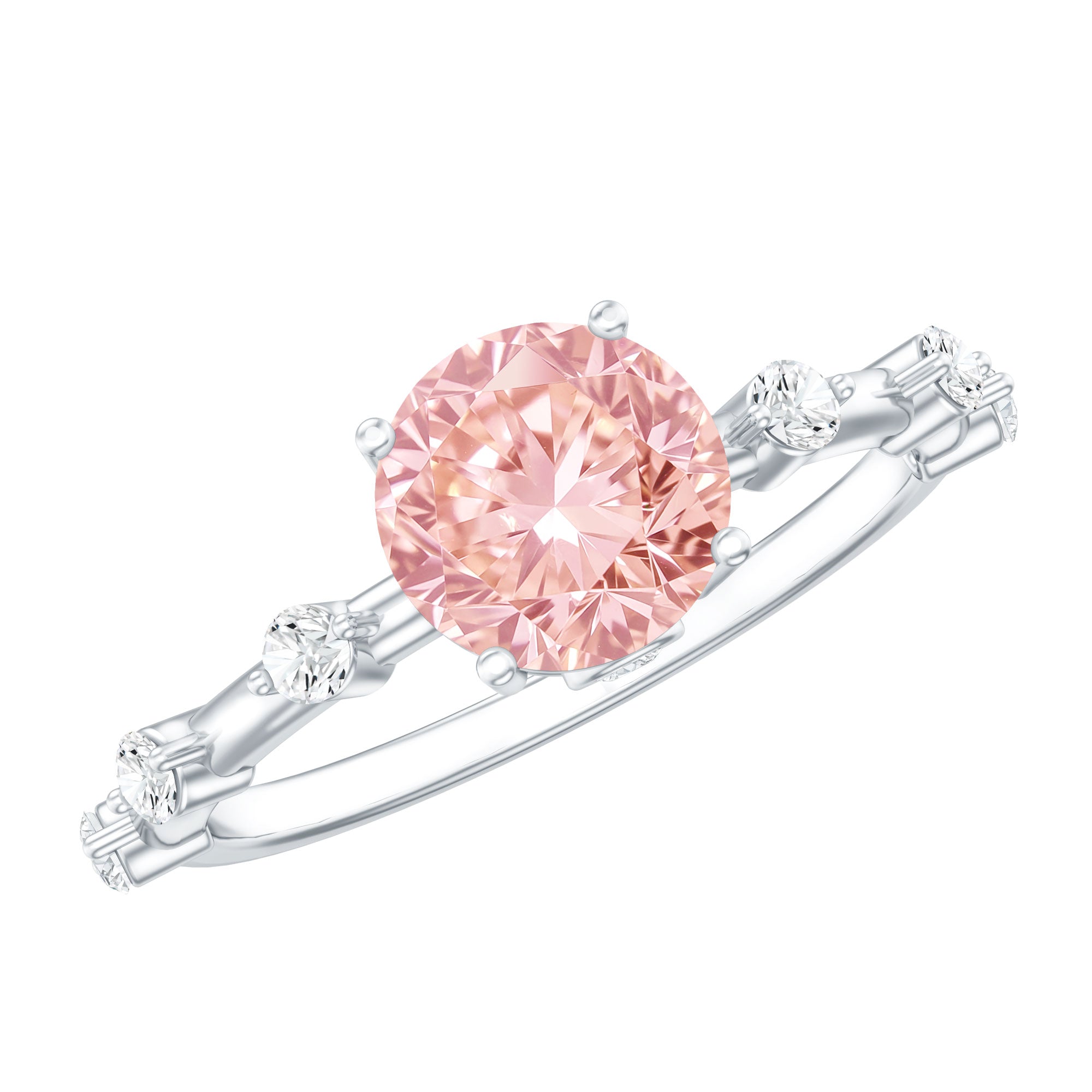 Rosec Jewels-IGI Certified 1 Carat Round Lab Grown Pink Diamond Ring