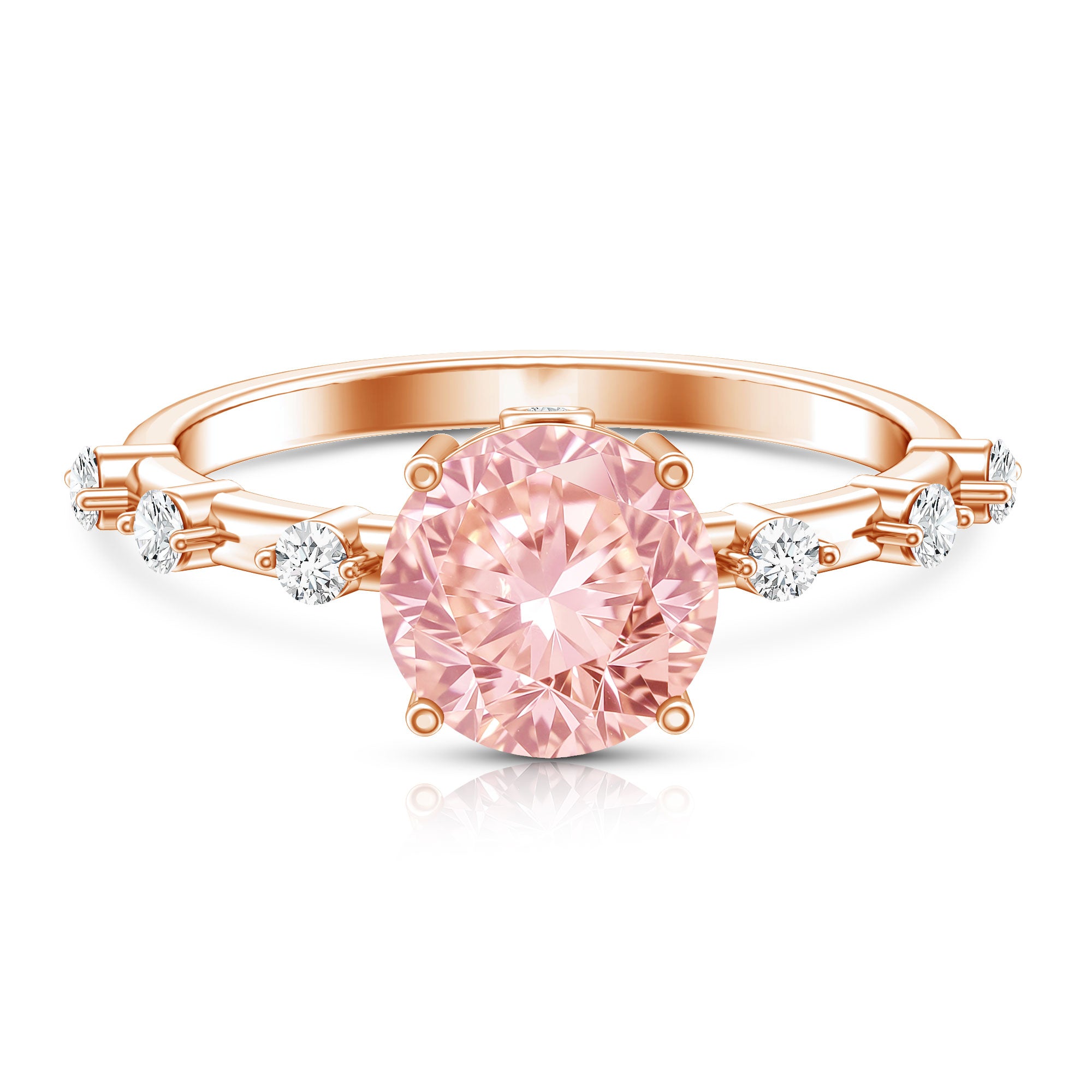 Rosec Jewels-IGI Certified 2 Carat Lab Created Pink Diamond Solitaire Engagement Ring for Women