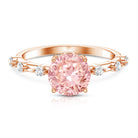 Rosec Jewels-IGI Certified 3 Carat Lab Grown Pink Diamond Engagement Ring with Spaced Accent