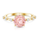 Rosec Jewels-IGI Certified 3 Carat Lab Grown Pink Diamond Engagement Ring with Spaced Accent