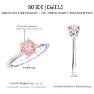 Rosec Jewels-Round Brilliant Cut Lab Grown Pink Diamond 1 Carat Solitaire Ring with IGI Certificate