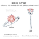 Rosec Jewels-IGI Certified Solitaire 3 Carat Lab Grown Pink Diamond Engagement Ring For Women