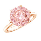 Rosec Jewels-Round 5 Carat Lab Grown Pink Diamond Solitaire Engagement Ring with IGI Certificate