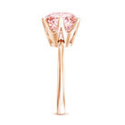 Rosec Jewels-Round 5 Carat Lab Grown Pink Diamond Solitaire Engagement Ring with IGI Certificate