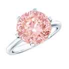 Rosec Jewels-Round 5 Carat Lab Grown Pink Diamond Solitaire Engagement Ring with IGI Certificate