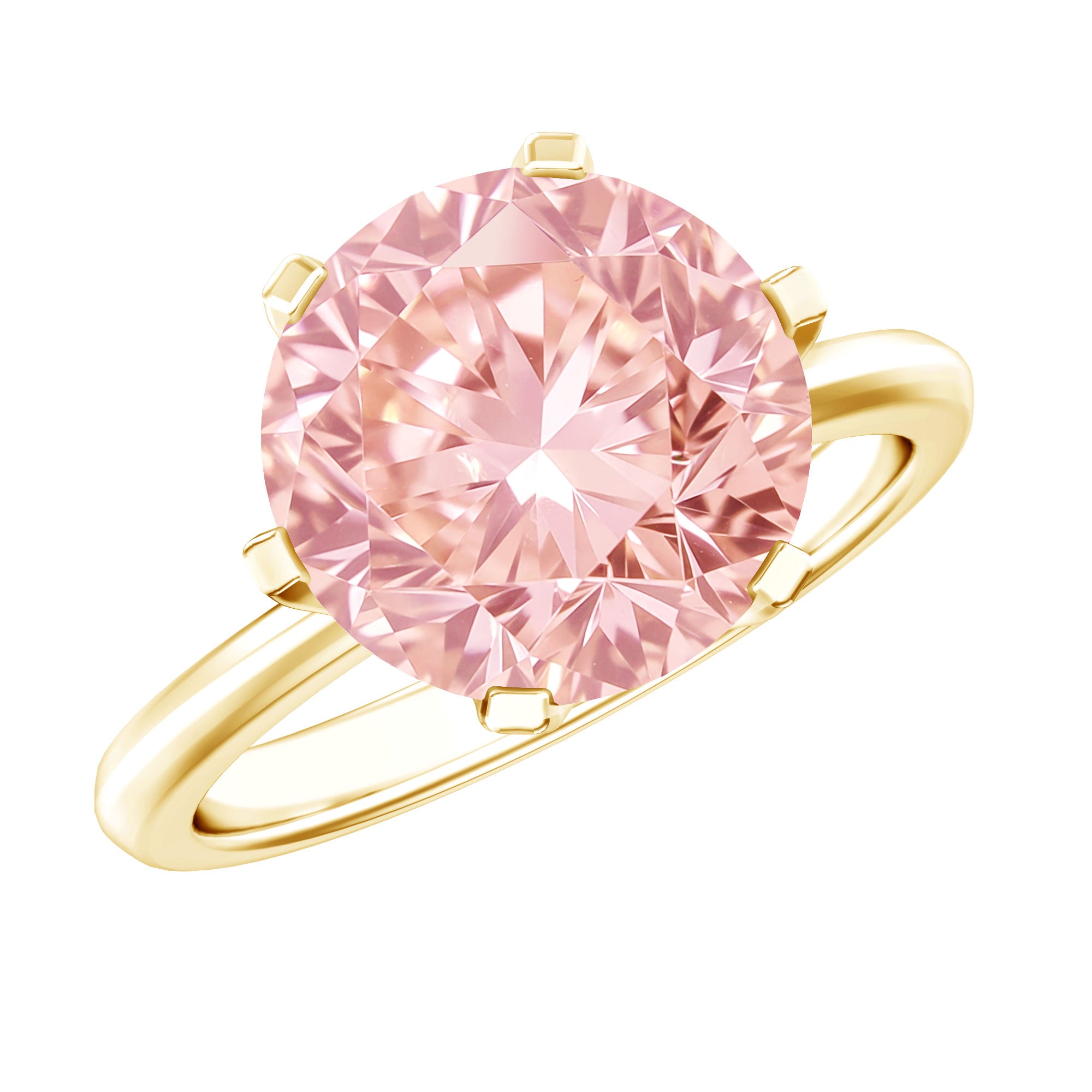 Rosec Jewels-Round 5 Carat Lab Grown Pink Diamond Solitaire Engagement Ring with IGI Certificate