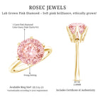 Rosec Jewels-Round 5 Carat Lab Grown Pink Diamond Solitaire Engagement Ring with IGI Certificate