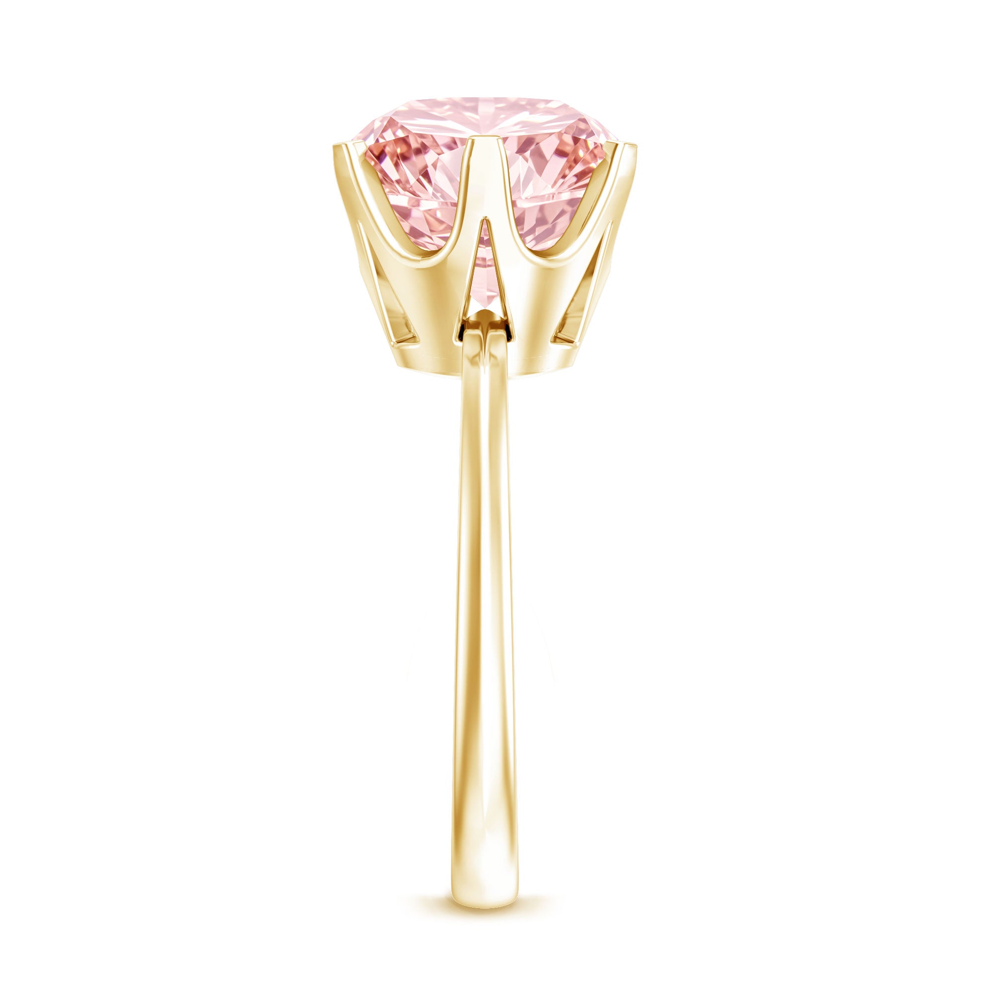 Rosec Jewels-Round 5 Carat Lab Grown Pink Diamond Solitaire Engagement Ring with IGI Certificate
