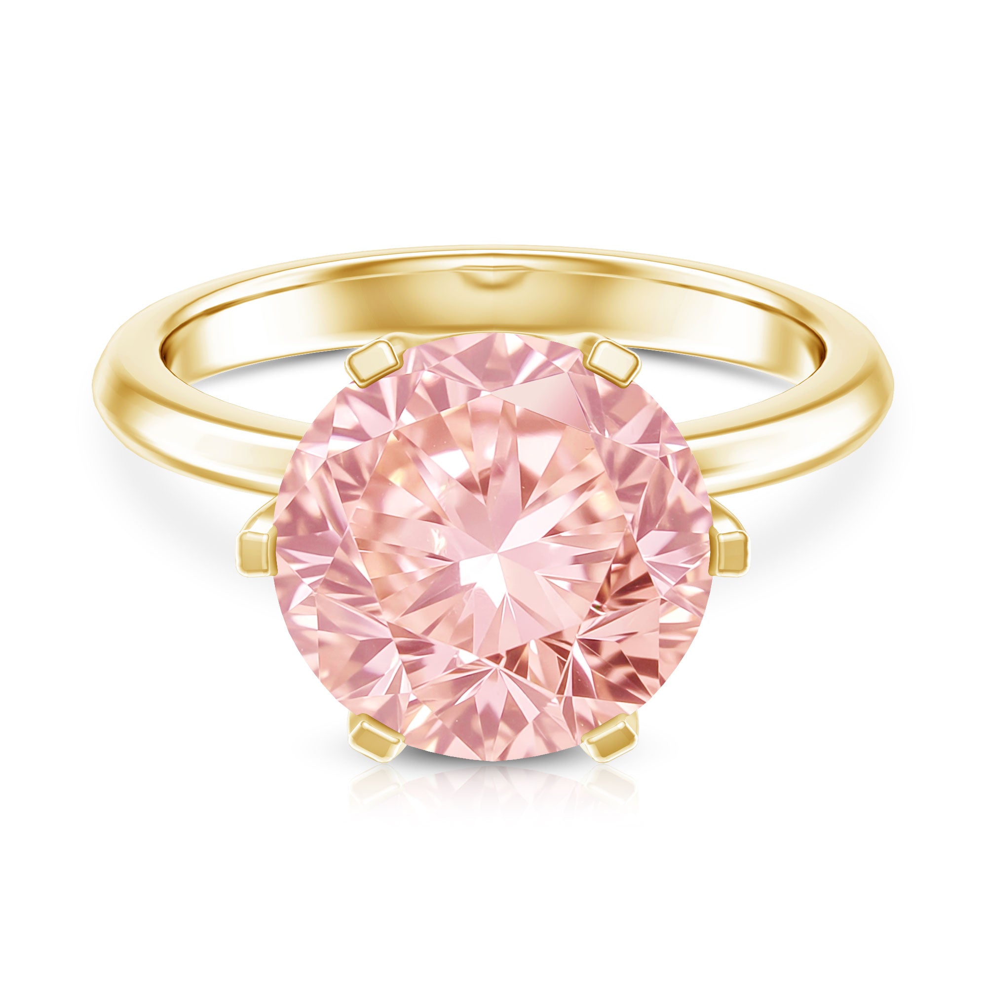 Rosec Jewels-Round 5 Carat Lab Grown Pink Diamond Solitaire Engagement Ring with IGI Certificate