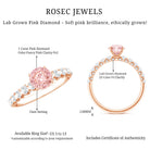 Rosec Jewels-IGI Certified 1 Carat Lab Grown Pink and White Diamond Engagement Ring with Side Stones