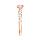 Rosec Jewels-IGI Certified 1 Carat Lab Grown Pink and White Diamond Engagement Ring with Side Stones
