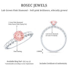 Rosec Jewels-IGI Certified 1 Carat Lab Grown Pink and White Diamond Engagement Ring with Side Stones