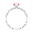 Rosec Jewels-IGI Certified 1 Carat Lab Grown Pink and White Diamond Engagement Ring with Side Stones
