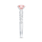 Rosec Jewels-IGI Certified 1 Carat Lab Grown Pink and White Diamond Engagement Ring with Side Stones