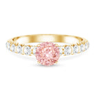 Rosec Jewels-IGI Certified 1 Carat Lab Grown Pink and White Diamond Engagement Ring with Side Stones