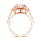 Rosec Jewels-IGI Certified Lab 4 Carat Pink and White Diamond Statement Engagement Ring in Split Shank