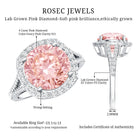 Rosec Jewels-IGI Certified Lab 4 Carat Pink and White Diamond Statement Engagement Ring in Split Shank