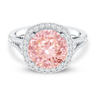 Rosec Jewels-IGI Certified Lab 4 Carat Pink and White Diamond Statement Engagement Ring in Split Shank
