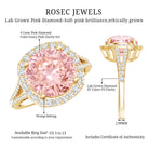 Rosec Jewels-IGI Certified Lab 4 Carat Pink and White Diamond Statement Engagement Ring in Split Shank