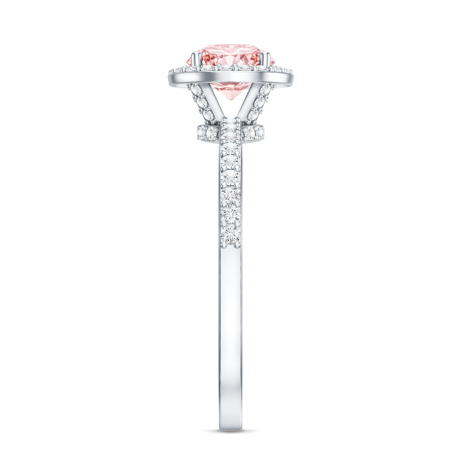 Rosec Jewels-IGI Certified Lab Grown Pink and White Diamond 1 Carat Engagement Ring