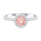 Rosec Jewels-IGI Certified Lab Grown Pink and White Diamond 1 Carat Engagement Ring