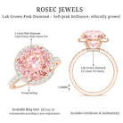 Rosec Jewels-Round 5 Carat Lab Grown Pink Diamond Halo Engagement Ring IGI Certified