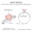 Rosec Jewels-IGI Certified 1 Carat Lab Grown Pink and White Diamond Heart Engagement Ring for Her