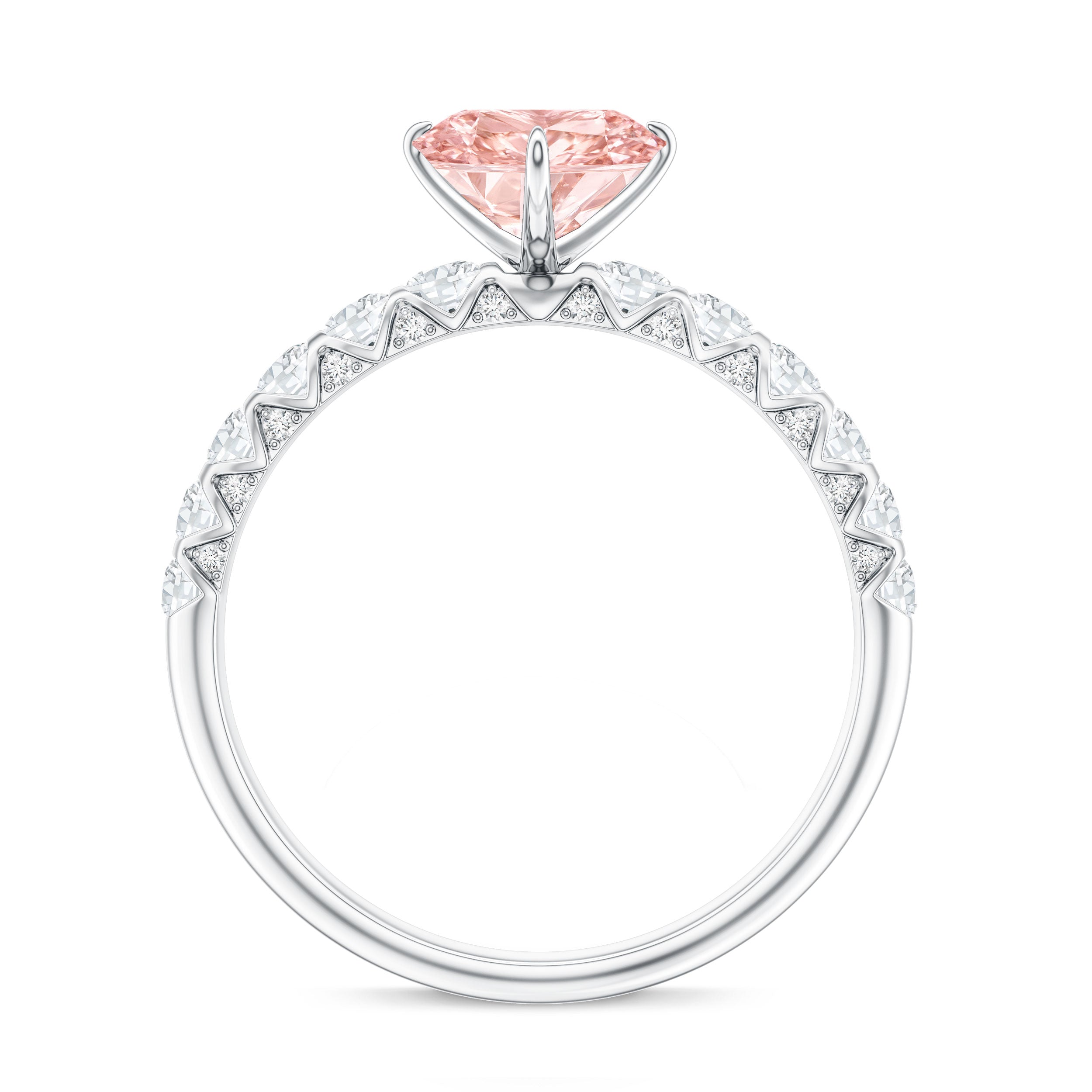 Rosec Jewels-IGI Certified 1 Carat Lab Grown Pink and White Diamond Heart Engagement Ring for Her